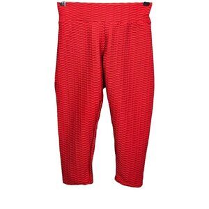 💥Honeycomb Butt Lifted Activewear Red Capris Leggings